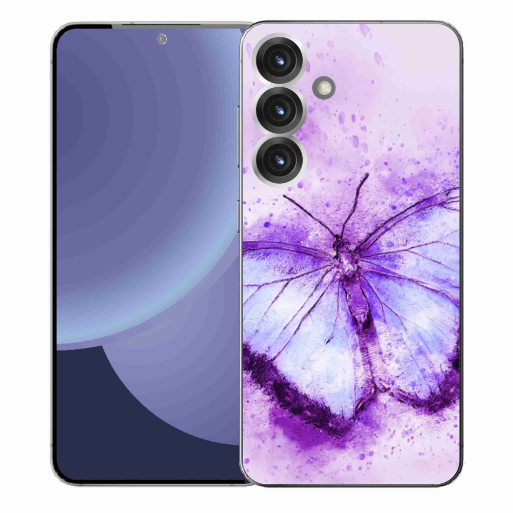 Gelový kryt mmCase na Samsung Galaxy S25+ - fialový motýl