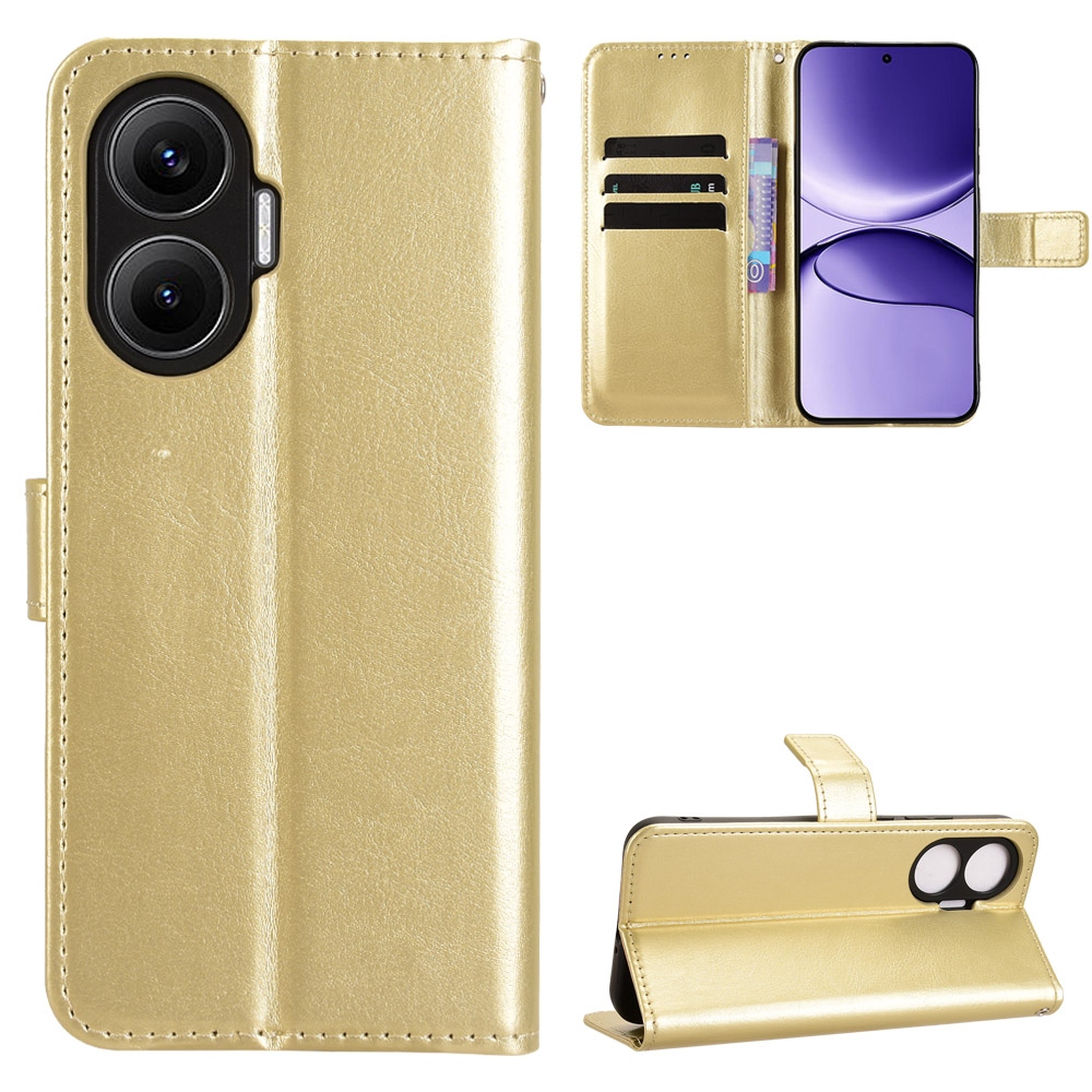 Crazy knížkové pouzdro na Xiaomi Poco F7 5G - zlaté