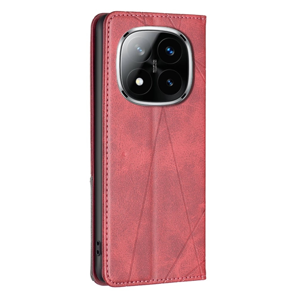 Triangle knížkové pouzdro na Xiaomi Redmi Note 14 Pro - červené