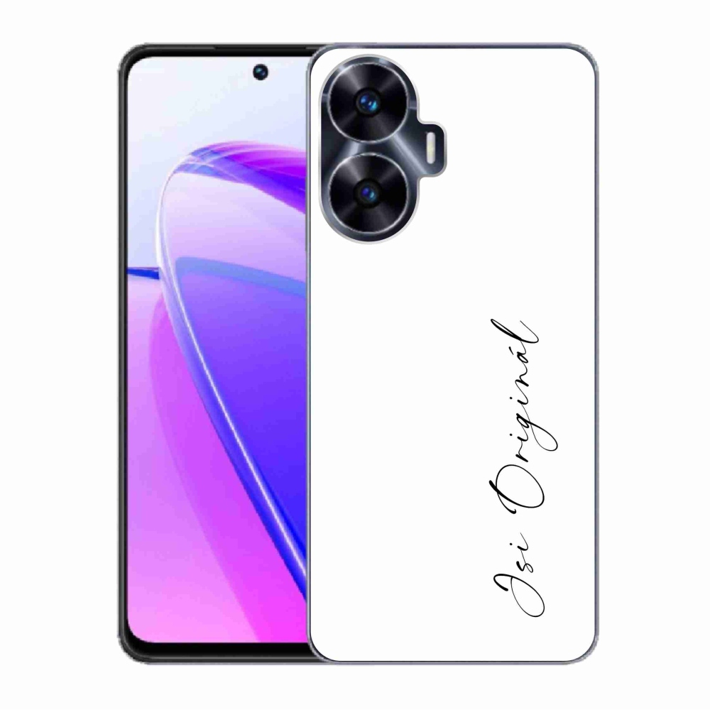 Gelový kryt mmCase na Realme C55 - jsi originál bílé pozadí