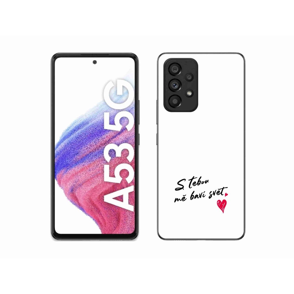 Gelový kryt mmCase na Samsung Galaxy A53 5G - zamilovaný text 1 bílé pozadí