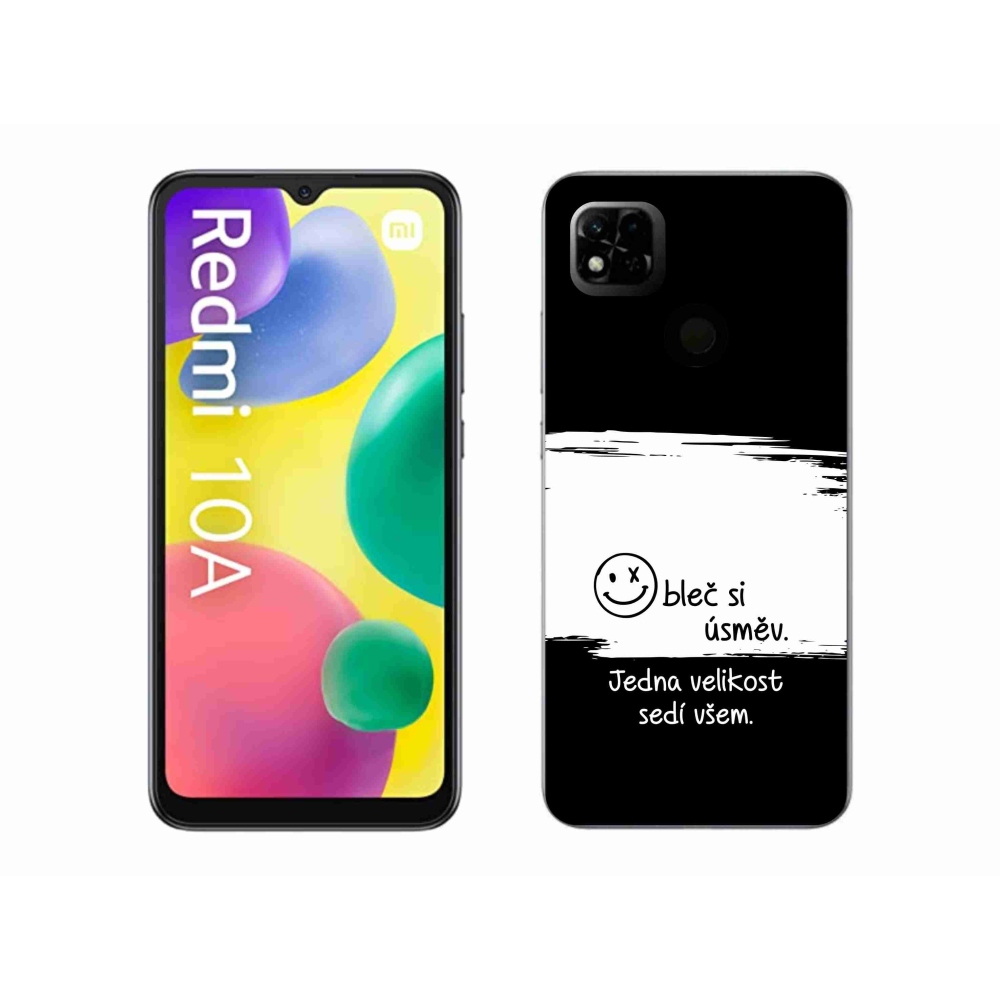 Gelový kryt mmCase na Xiaomi Redmi 10A - vtipný text 8 bíločerné pozadí