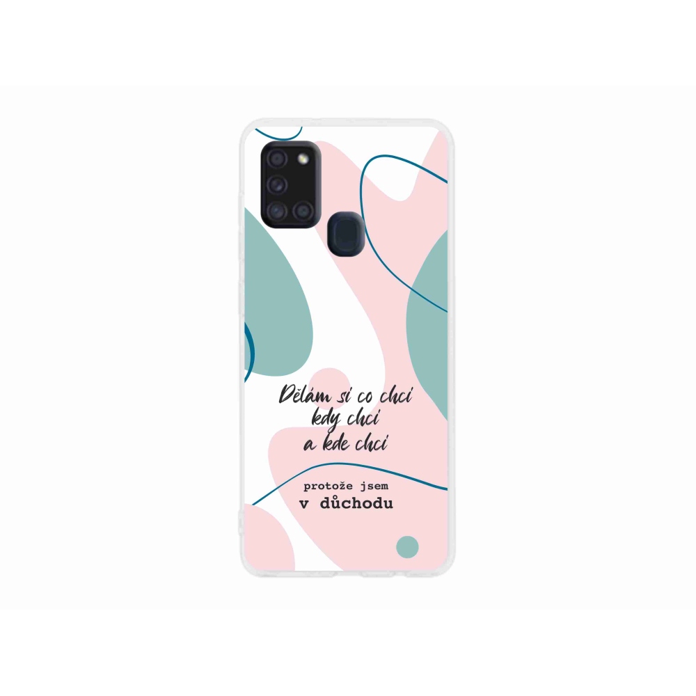 Gelový kryt mmCase na Samsung Galaxy A21s - vtipný text 10 bílé pozadí