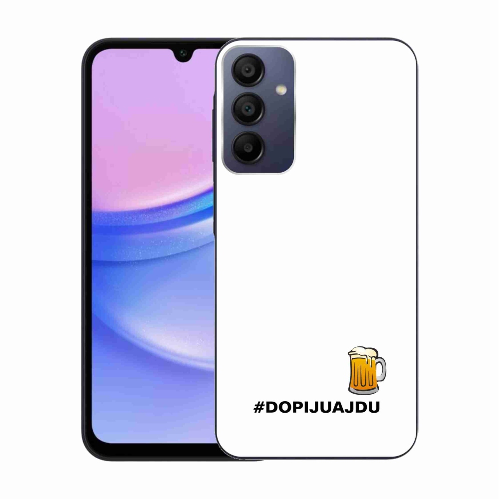 Gelový kryt mmCase na Samsung Galaxy A15 4G/5G - pivní motiv 1 bílé pozadí