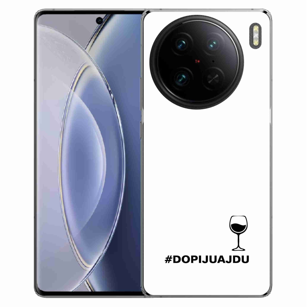 Gelový kryt mmCase na Vivo X90 Pro - vinný motiv bílé pozadí