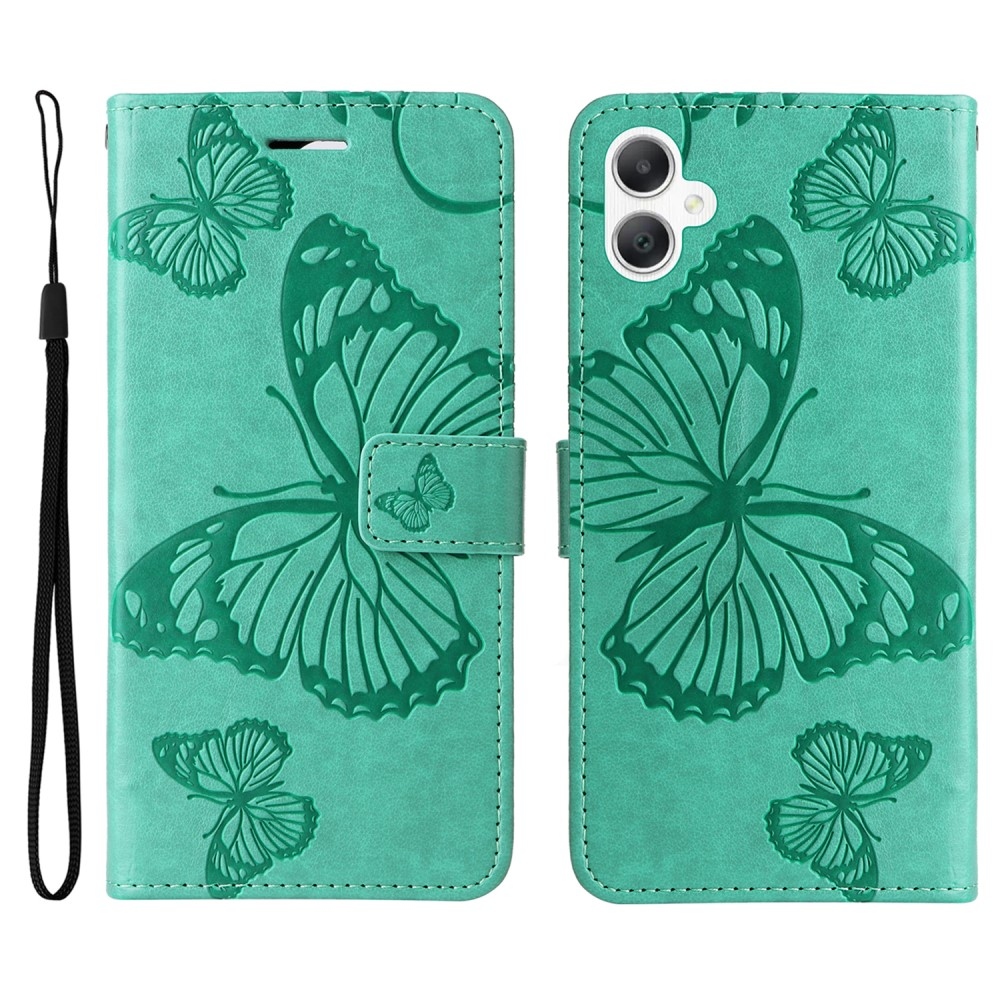 Big Butterfly knížkové pouzdro na Samsung Galaxy A06 4G - modrozelené