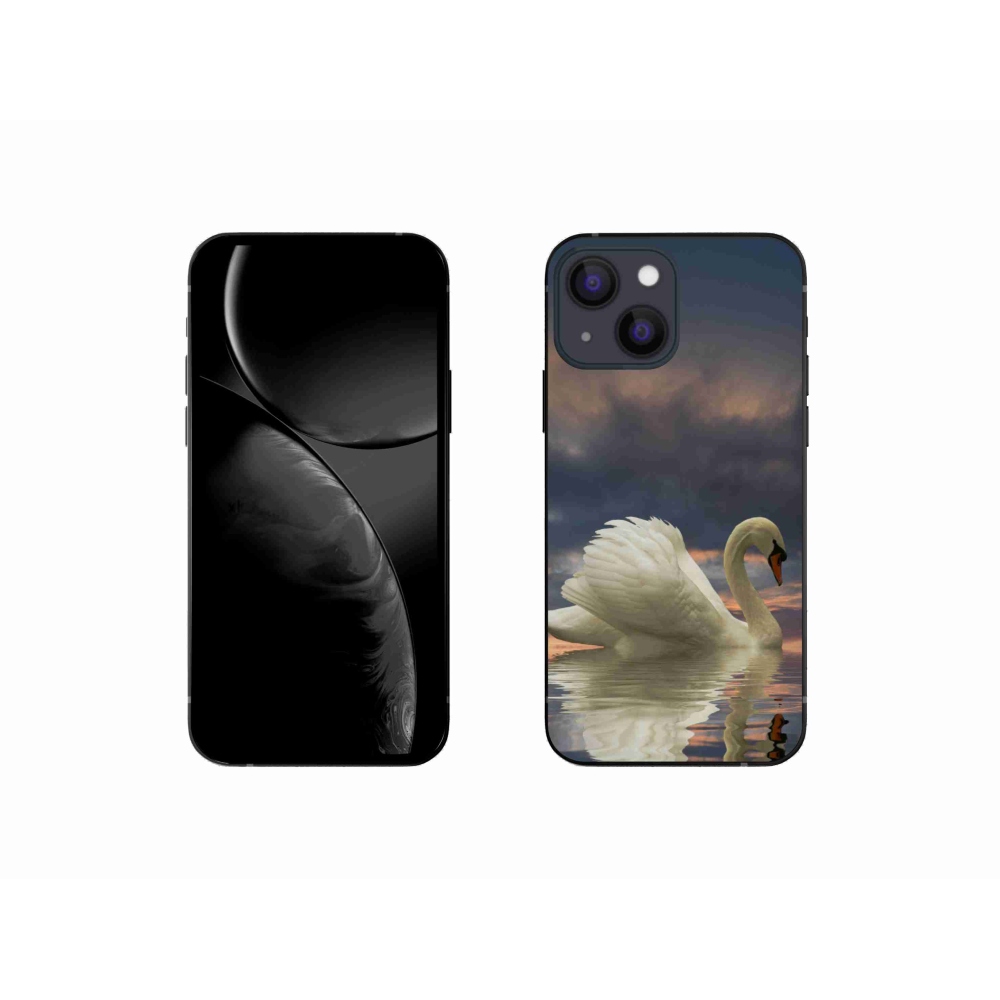 Gelový kryt mmCase na iPhone 13 mini - labuť