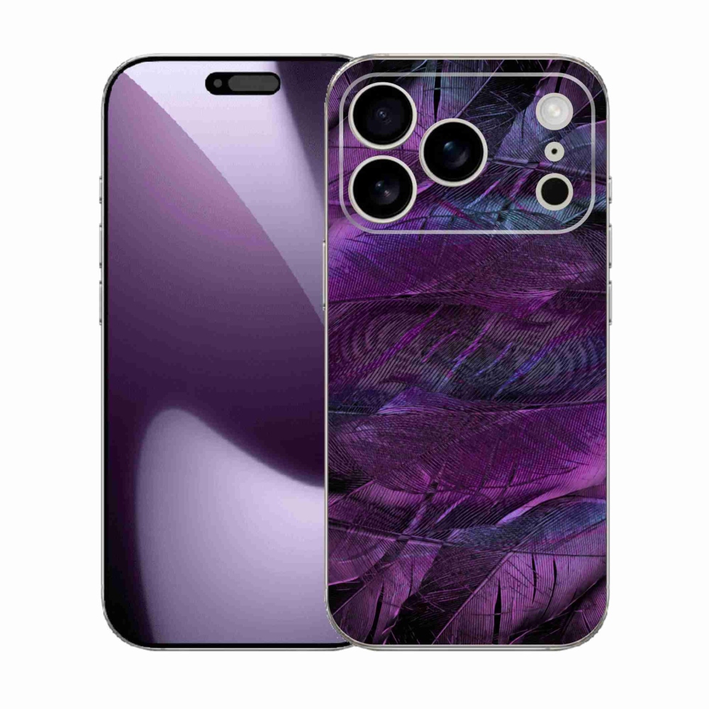 Gelový kryt mmCase na iPhone 17 Pro - fialová pírka
