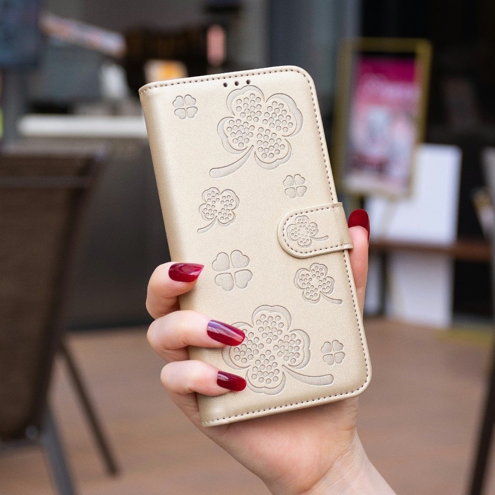 Clover knížkové pouzdro na Samsung Galaxy S25 Edge - zlaté