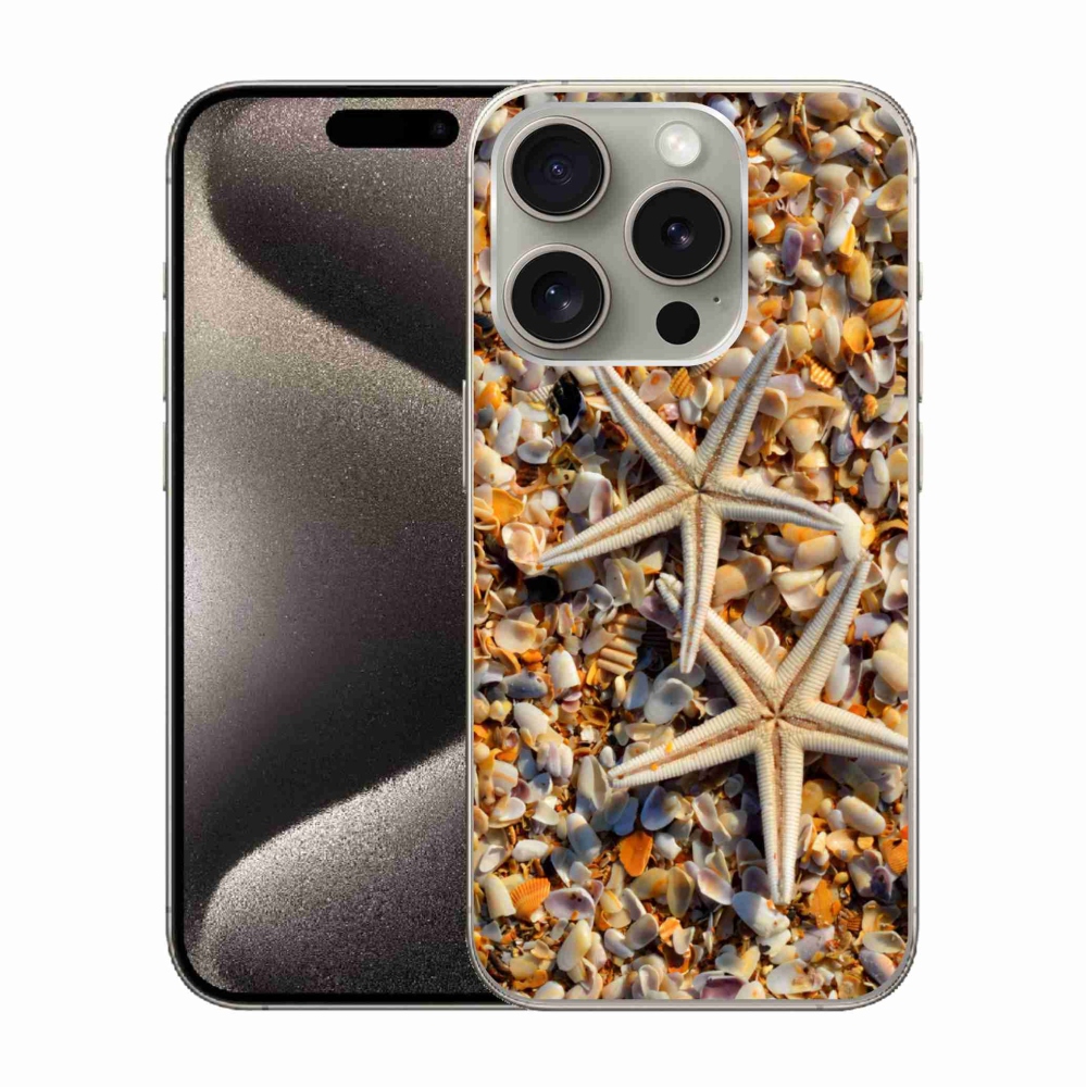 Gelový kryt mmCase na iPhone 15 Pro - mořské hvězdice