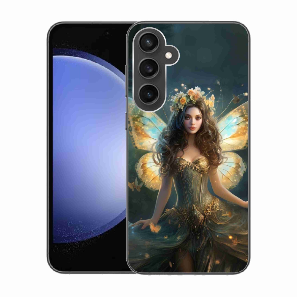 Gelový kryt mmCase na Samsung Galaxy S23 FE - motýlí žena