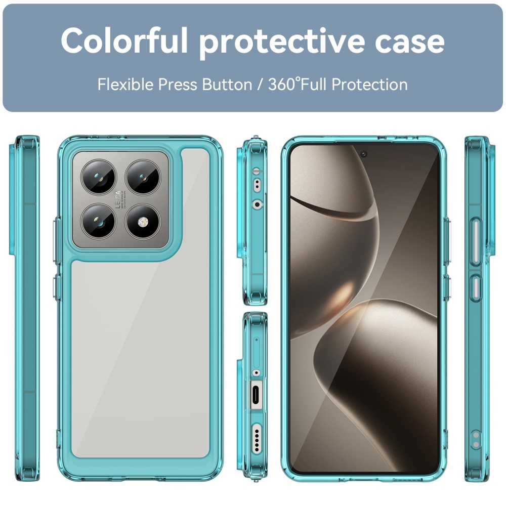 Gelový obal s pevnými zády na Xiaomi 14T/14T Pro - světlemodrý