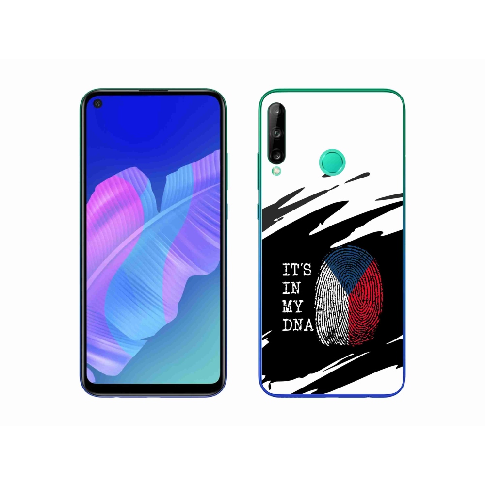 Gelový kryt mmCase na Huawei P40 Lite E - vlajka otisk prstu černobílé pozadí