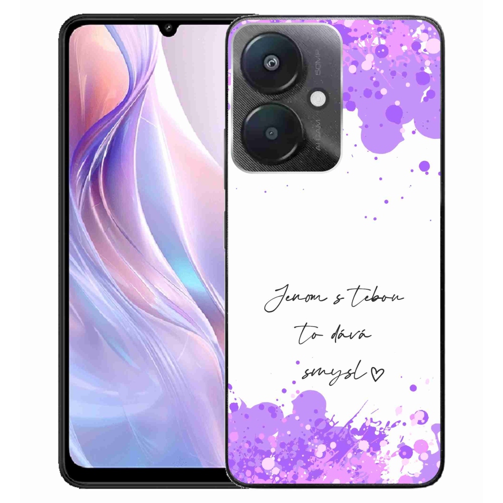 Gelový kryt mmCase na Xiaomi Redmi 13C 5G  - zamilovaný text bílé pozadí
