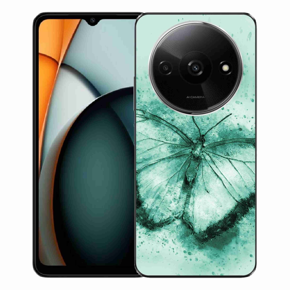 Gelový obal mmCase na Xiaomi Redmi A3 - zelený motýl