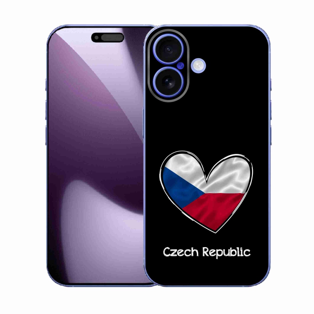 Gelový kryt mmCase na iPhone 17 - vlajka srdce černé pozadí
