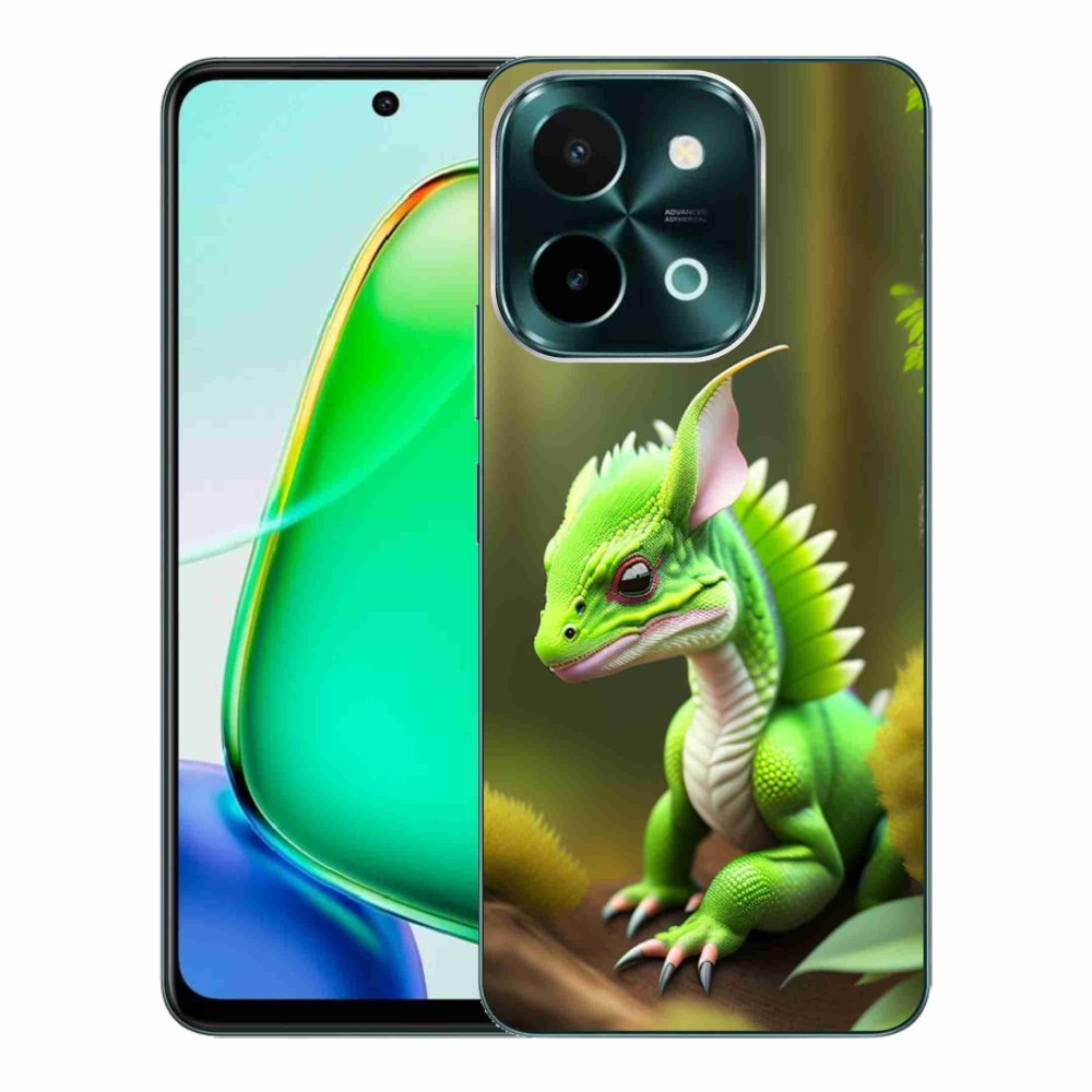 Gelový kryt mmCase na Vivo Y28 - zelený dráček