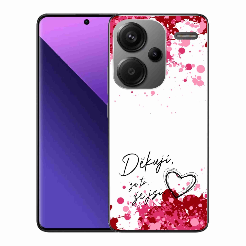 Gelový kryt mmCase na Xiaomi Redmi Note 13 Pro+ 5G - zamilovaný text 2 bílé pozadí