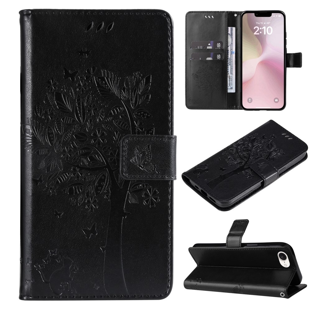 Trees knížkové pouzdro na iPhone 16e - černé