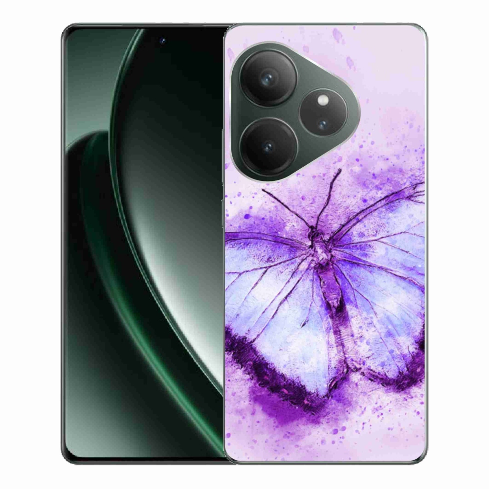 Gelový kryt mmCase na Realme GT 6 5G/GT 6T 5G - fialový motýl