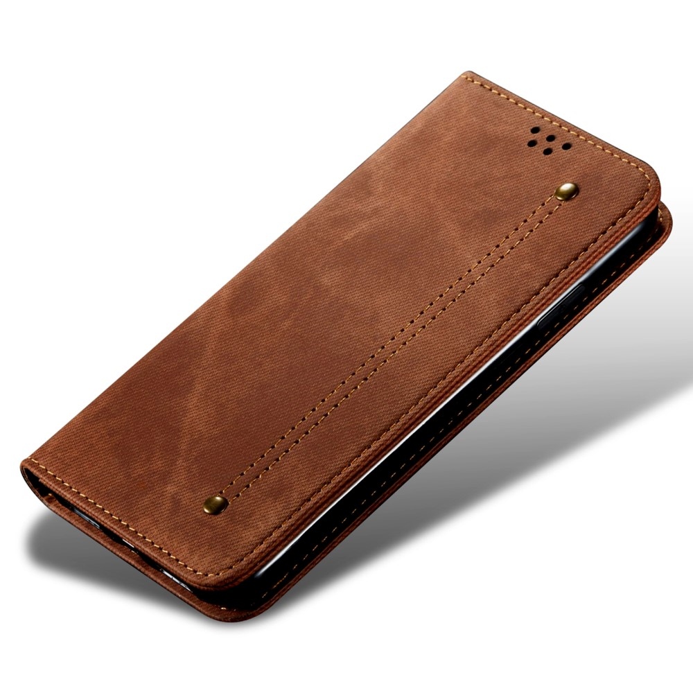 Jeanse knížkové pouzdro na Xiaomi 15 Ultra - hnědé