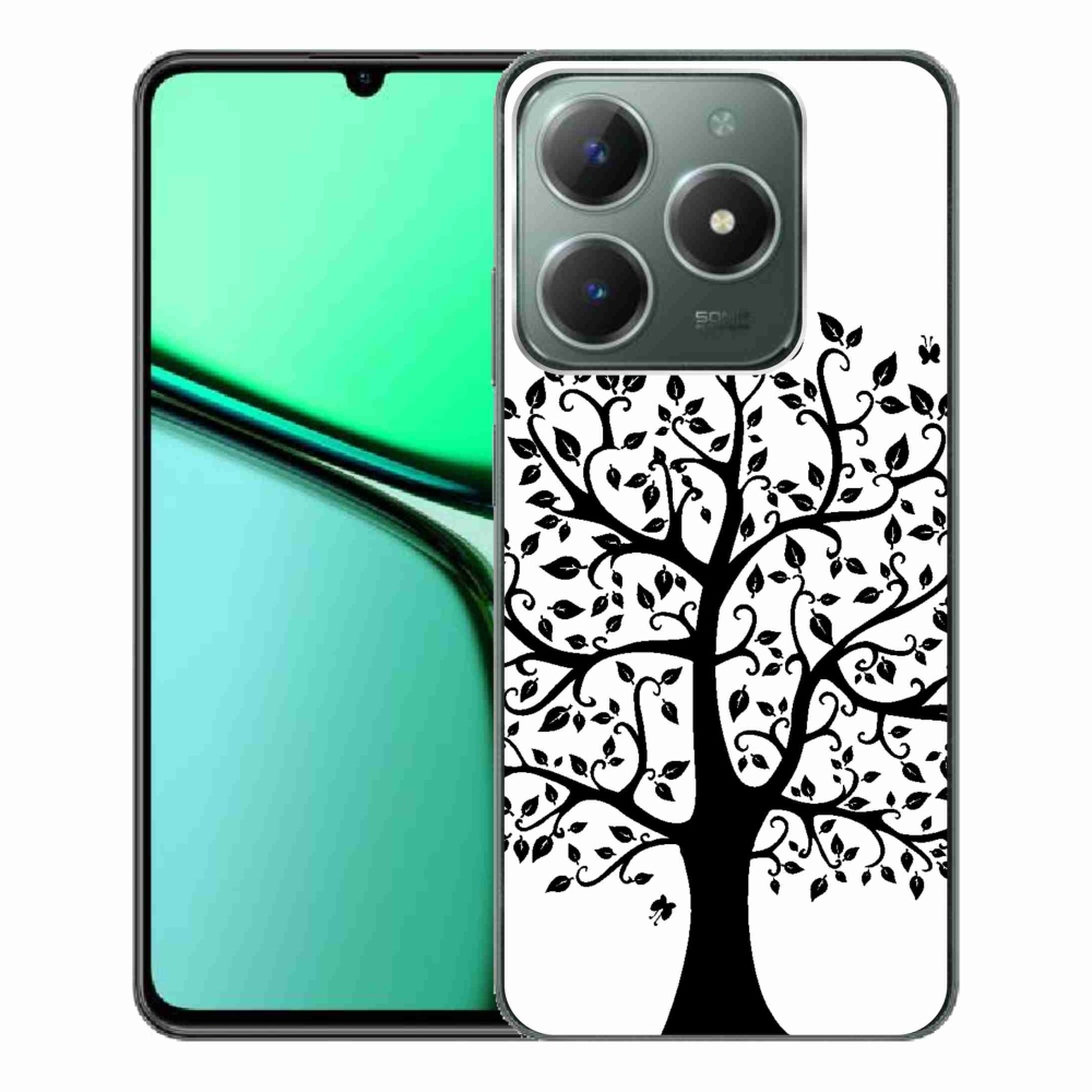 Gelový kryt mmCase na Realme C61 - černobílý strom