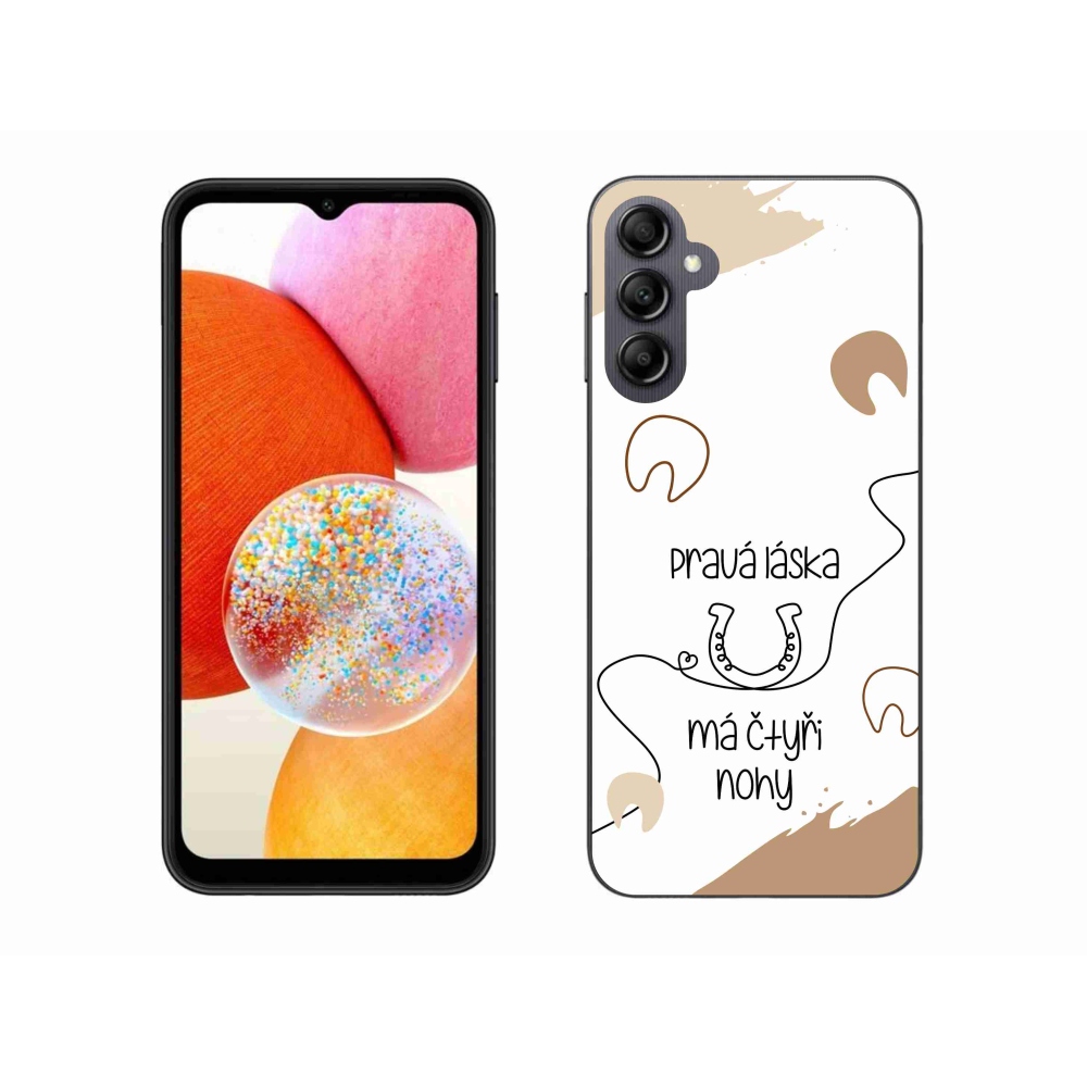 Gelový kryt mmCase na Samsung Galaxy A14 4G/5G - koňský motiv bílé pozadí