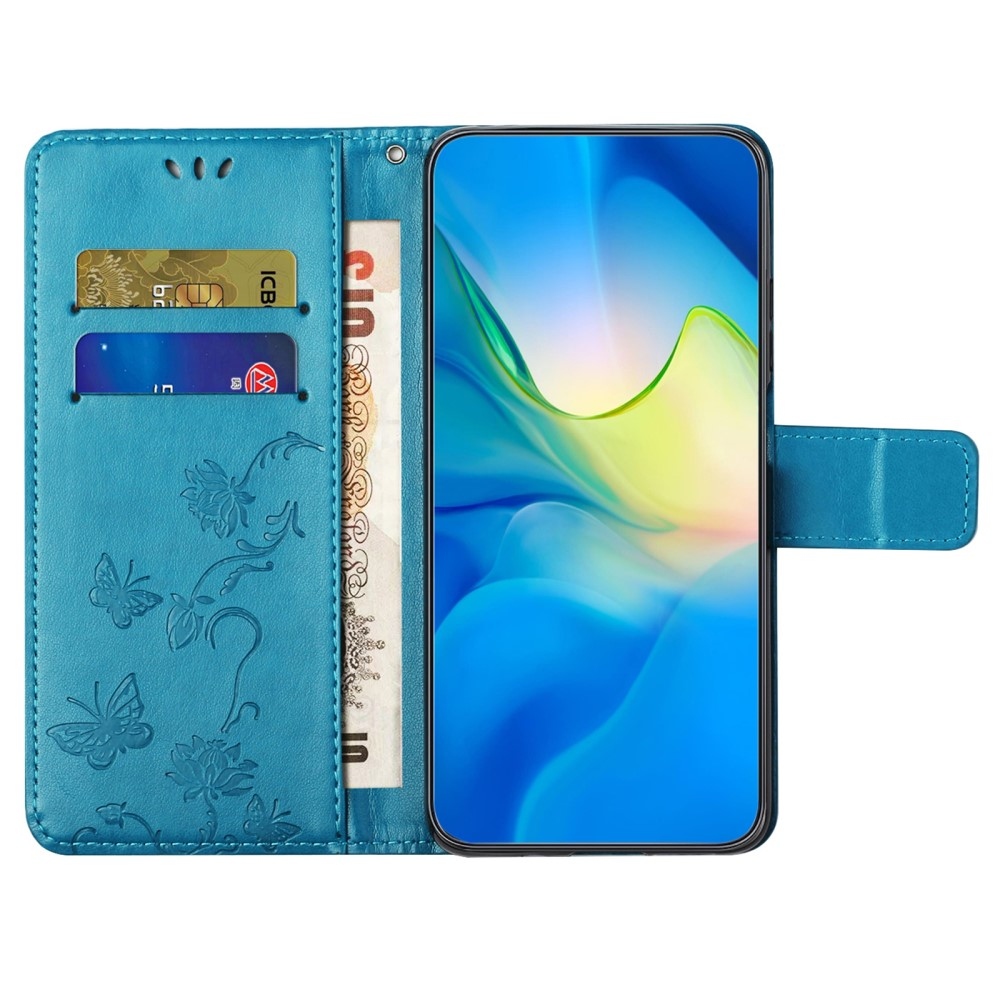Flower knížkové pouzdro na Samsung Galaxy A36 5G - modré