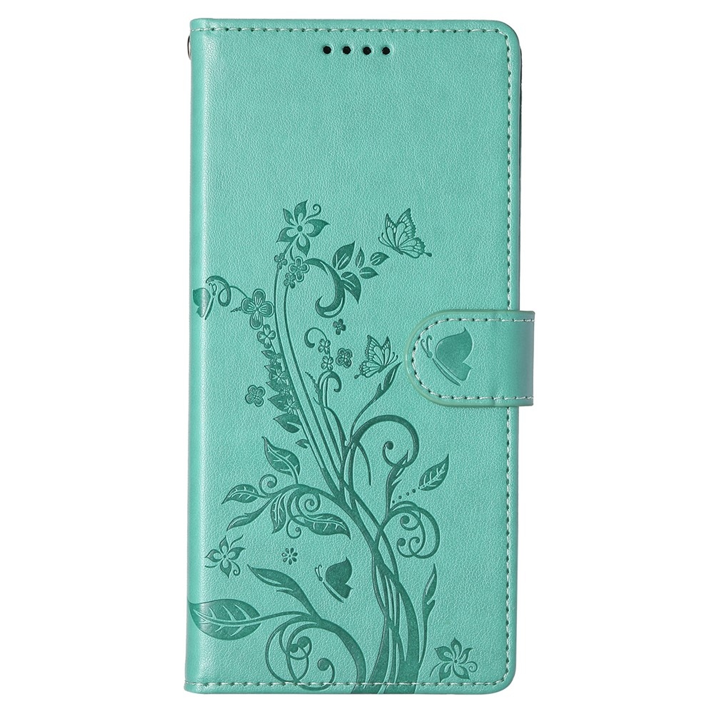 Flowery knížkové pouzdro na Xiaomi Redmi 15 5G (169mm) - modrozelené