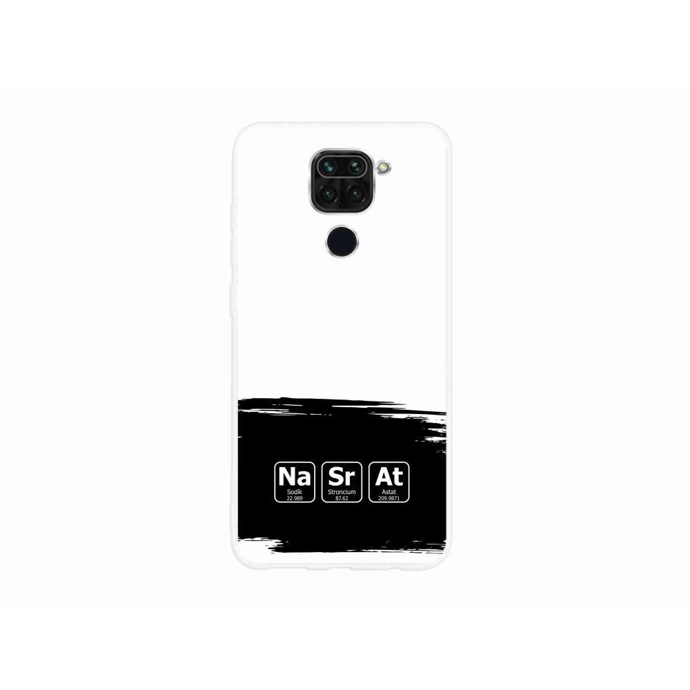 Gelový kryt mmCase na Xiaomi Redmi Note 9 - chemické prvky černobílé pozadí