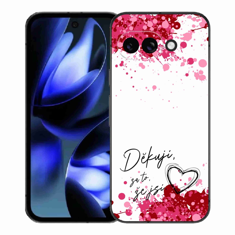 Gelový kryt mmCase na Google Pixel 9a - zamilovaný text 2 bílé pozadí