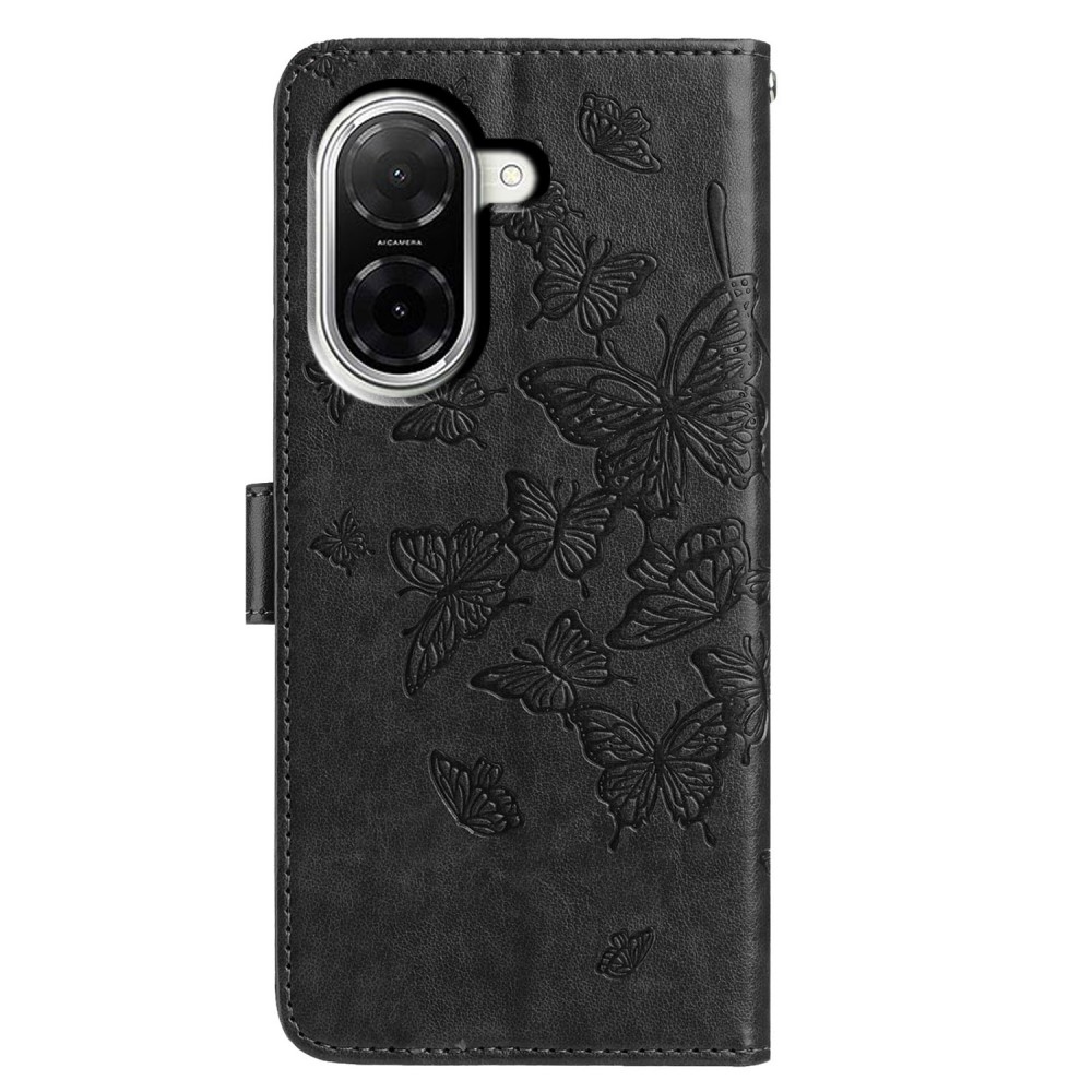 Floral Butterfly knížkové pouzdro na Xiaomi Redmi A5 (171.7x77.8x8.3mm) - černé
