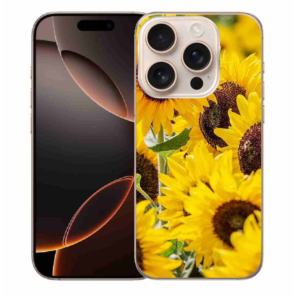 Gelový kryt mmCase na iPhone 16 Pro Max - slunečnice
