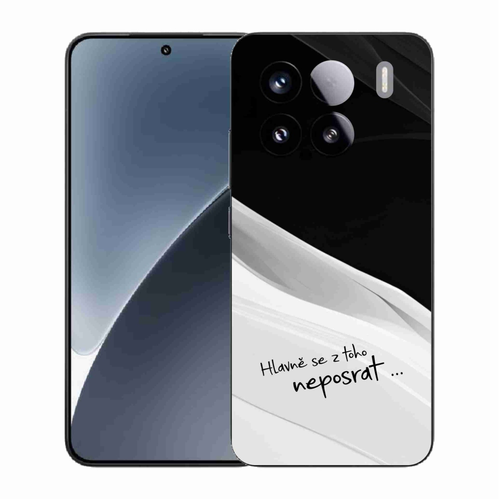 Gelový kryt mmCase na Xiaomi 15 - vtipný text 13 bíločerné pozadí