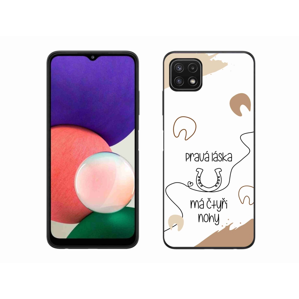 Gelový kryt mmCase na Samsung Galaxy A22 5G - koňský motiv bílé pozadí