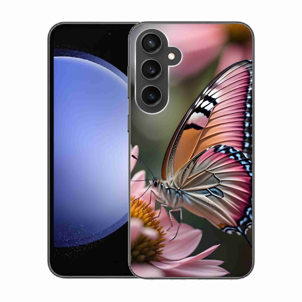 Gelový kryt mmCase na Samsung Galaxy S23 FE - barevný motýl
