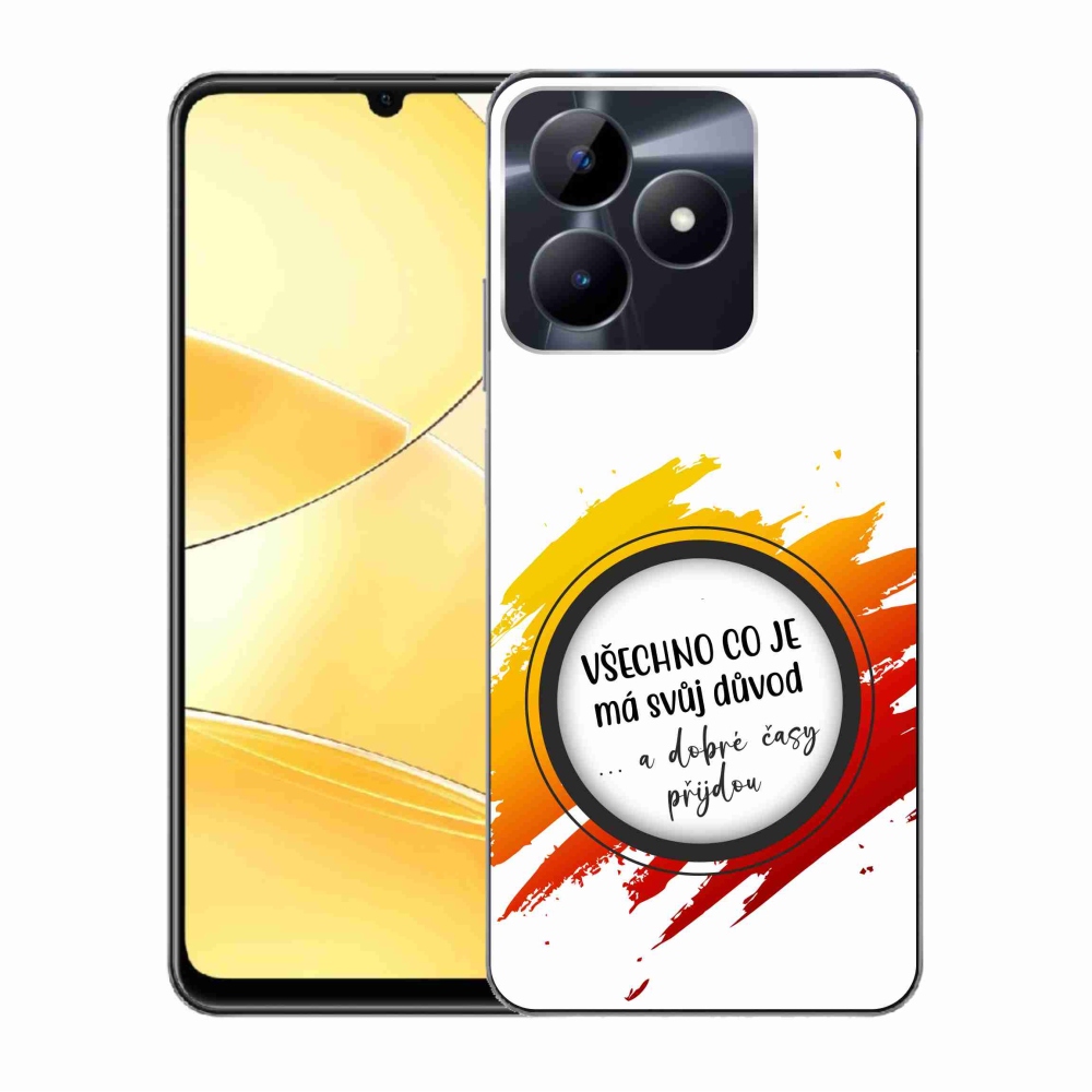 Gelový kryt mmCase na Realme C51/C53 - citát 3 bílé pozadí