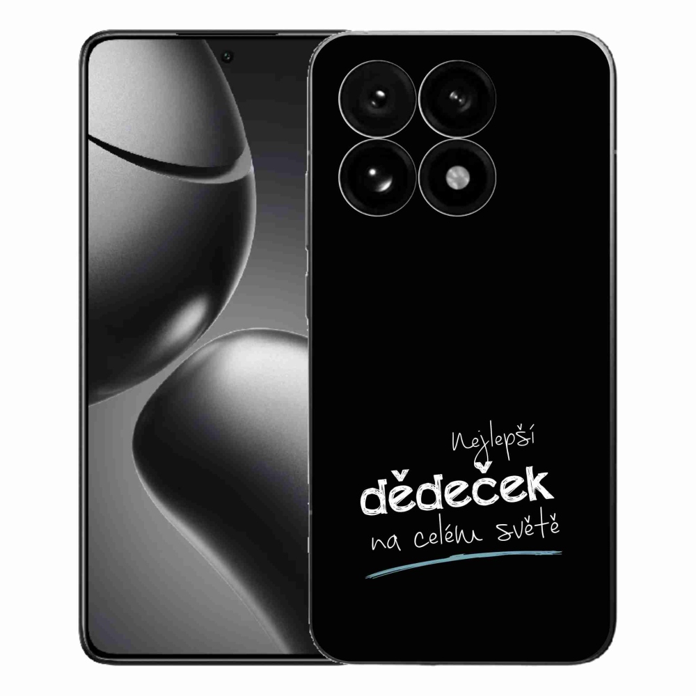 Gelový kryt mmCase na Xiaomi 15T - nejlepší dědeček 3 černé pozadí