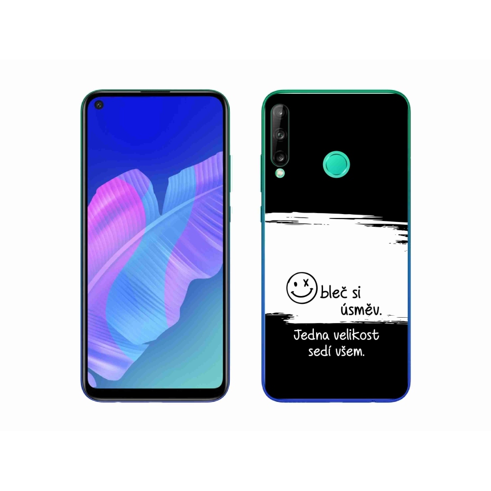 Gelový kryt mmCase na Huawei P40 Lite E - vtipný text 8 bíločerné pozadí