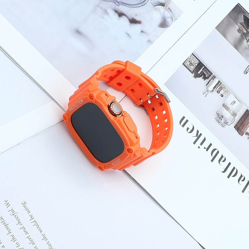 Integral ochranné silikonové pouzdro s řemínkem na Apple Watch Ultra 49mm - oranžové