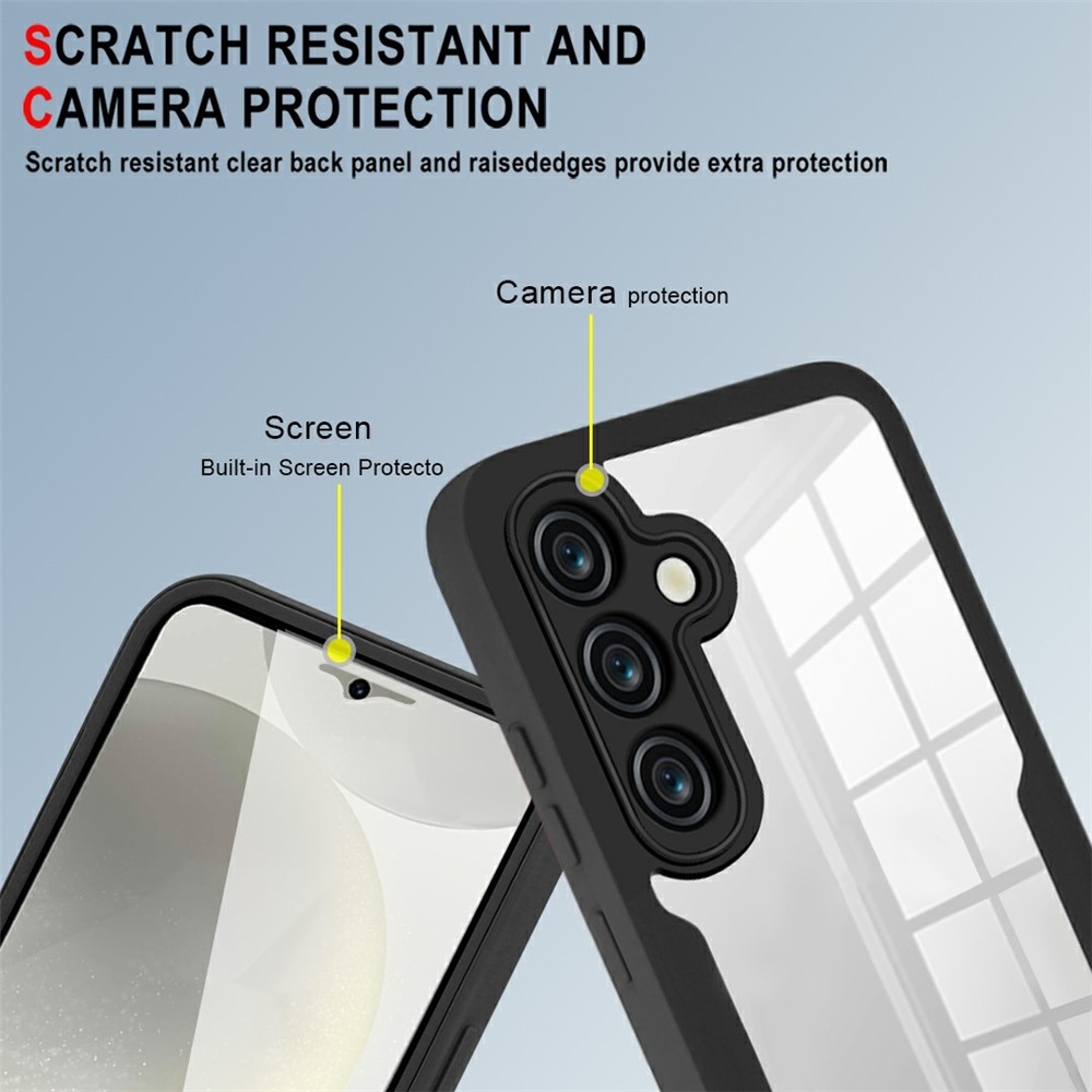 Acryl gelový obal s rámečkem pro ochranou displeje na Samsung Galaxy S25 FE - černý