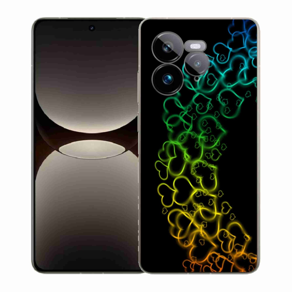 Gelový kryt mmCase na Realme GT 7 Pro 5G - barevná srdíčka