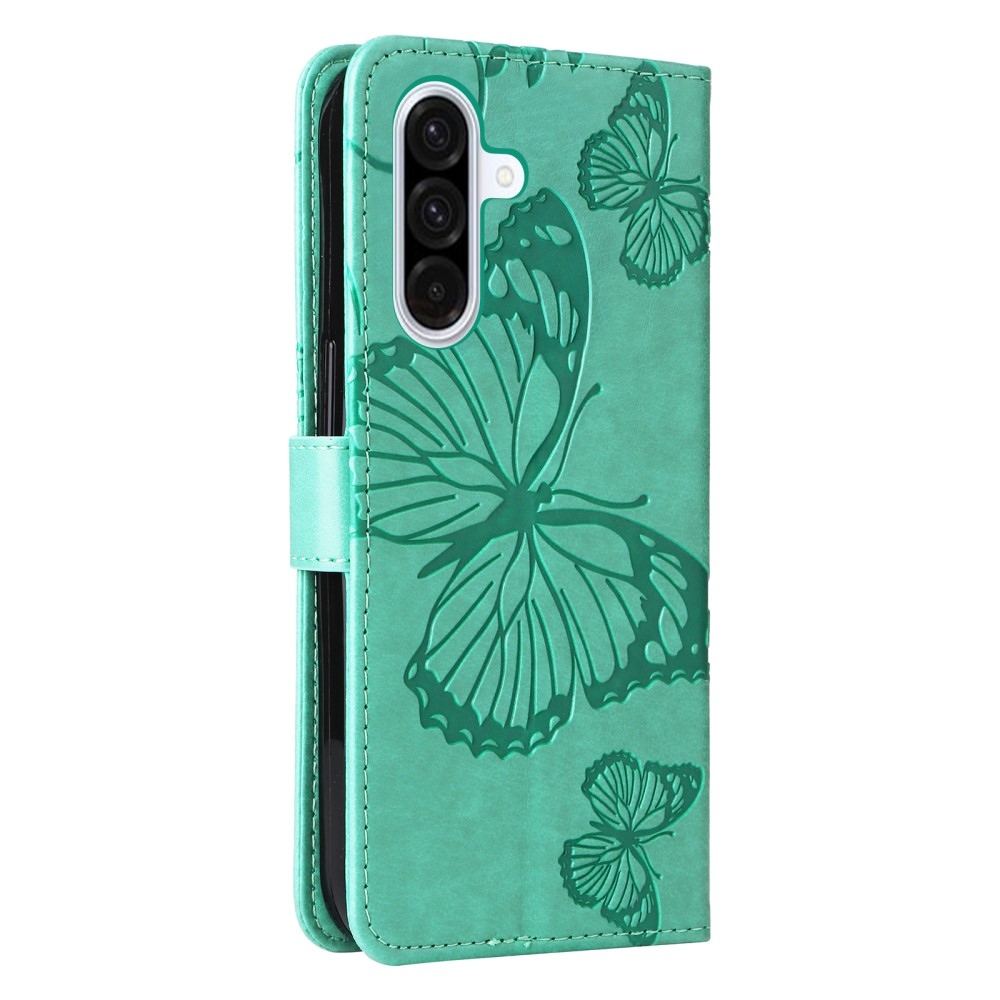 Big Butterfly knížkové pouzdro na Samsung Galaxy A36 5G - modrozelené