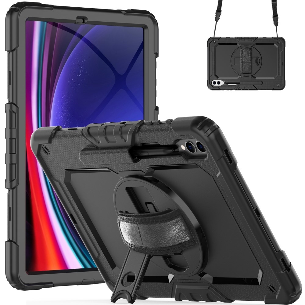 Kick odolný kryt s úchopem na ruku na Samsung Galaxy Tab S9+/Tab S10+ - černý