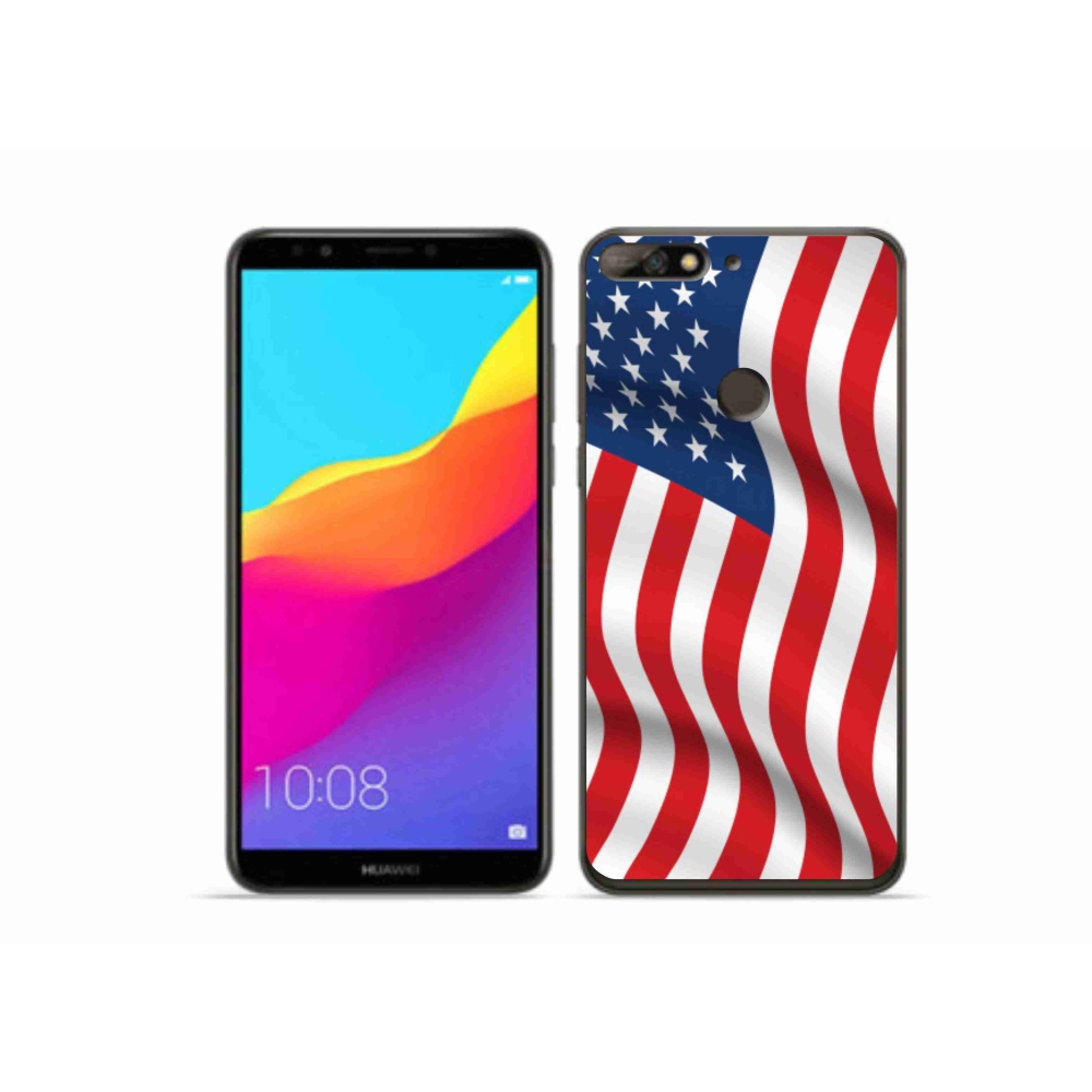 Gelový kryt mmCase na mobil Huawei Y7 Prime (2018) - USA vlajka