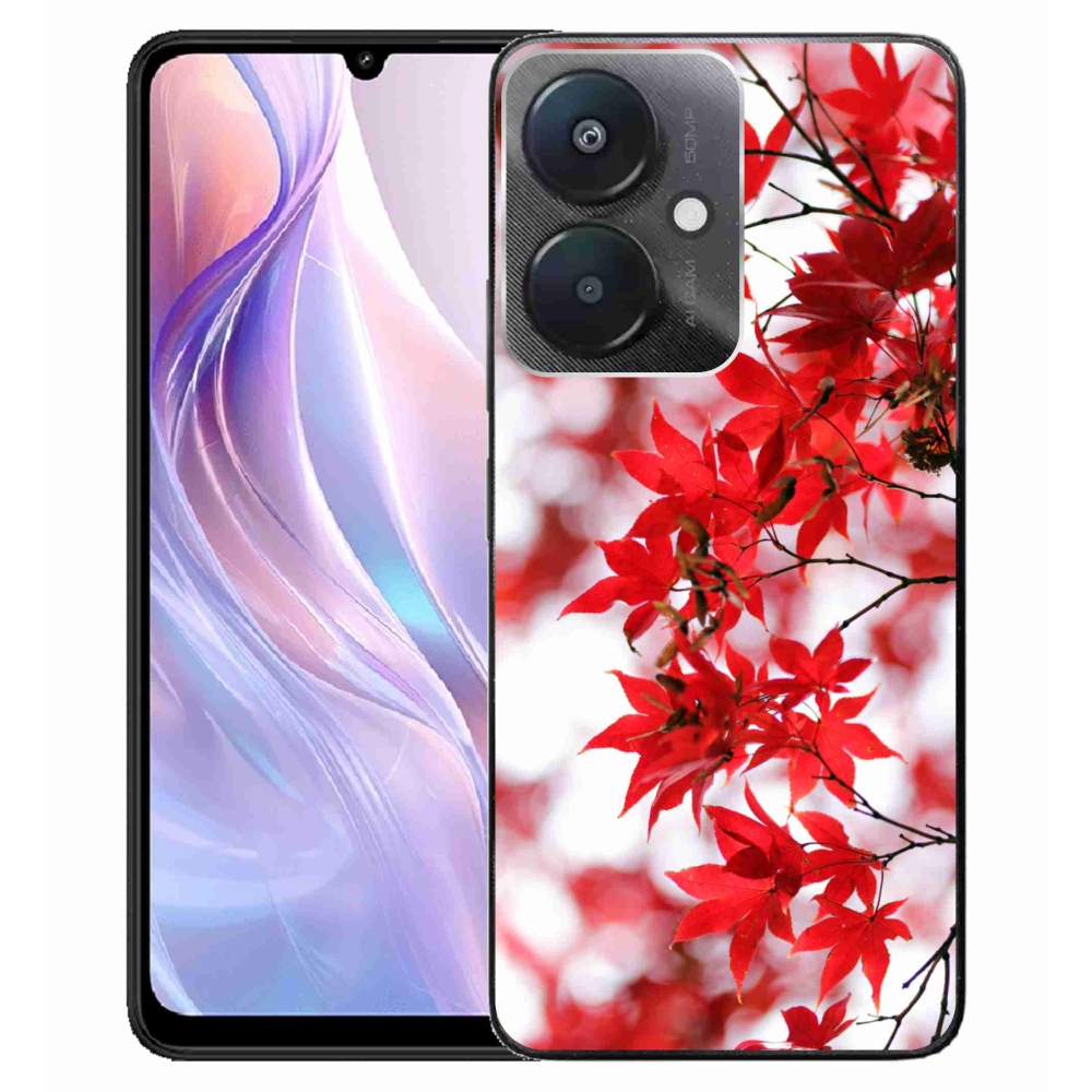 Gelový kryt mmCase na Xiaomi Redmi 13C 5G - červené listy