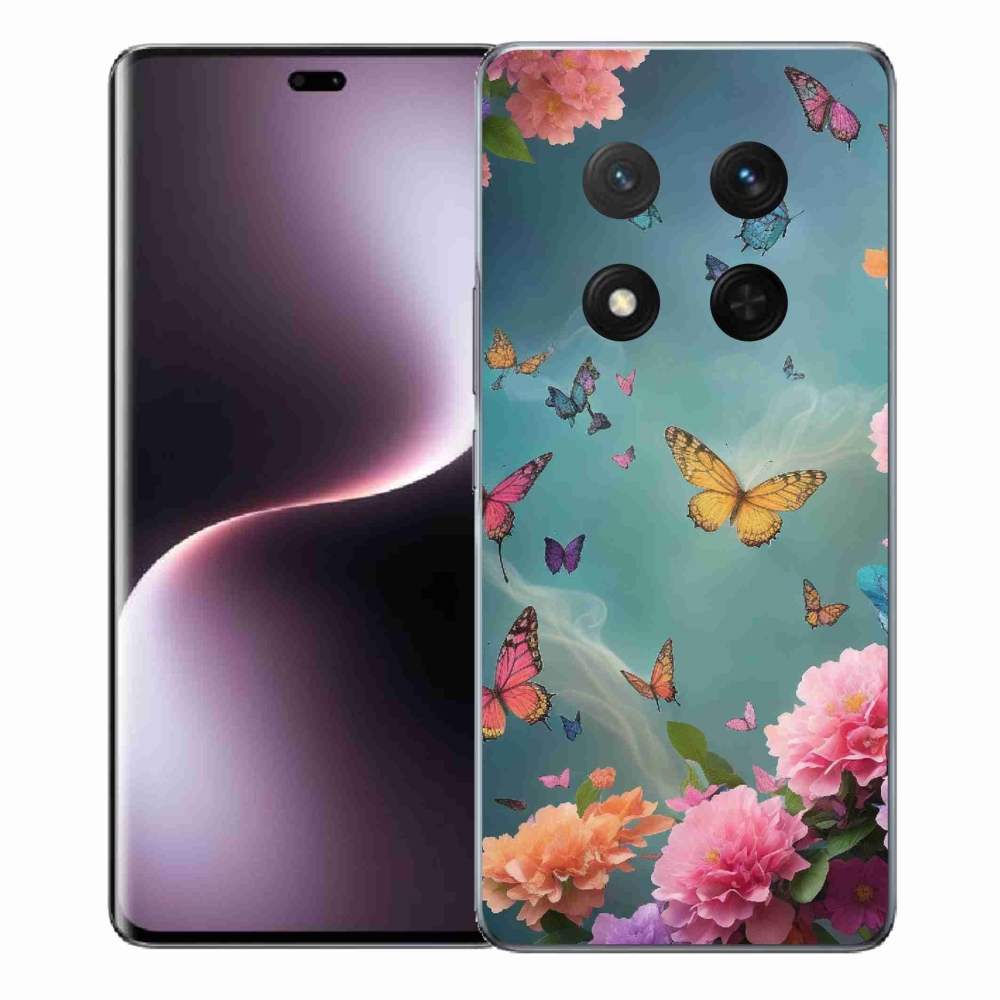 Gelový kryt mmCase na Honor Magic 7 Lite 5G - barevné květy a motýli