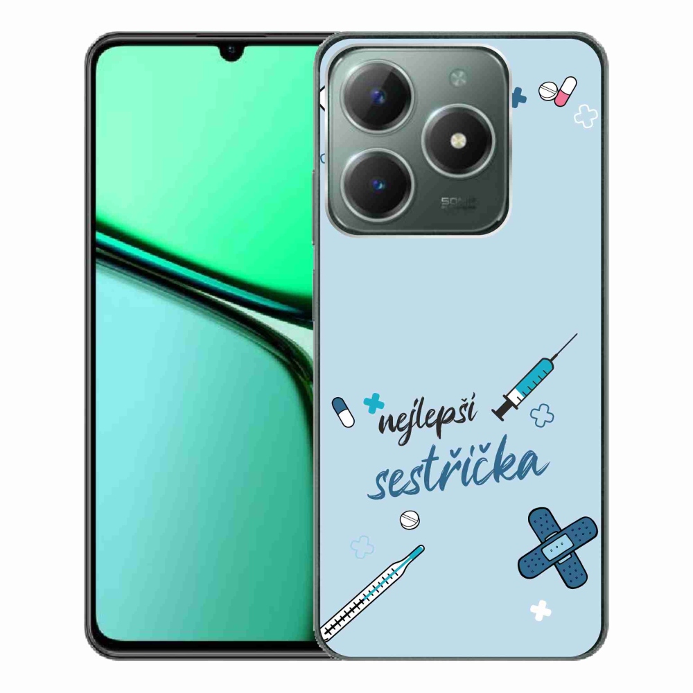 Gelový kryt mmCase na Realme C61 - nejlepší sestřička modré pozadí