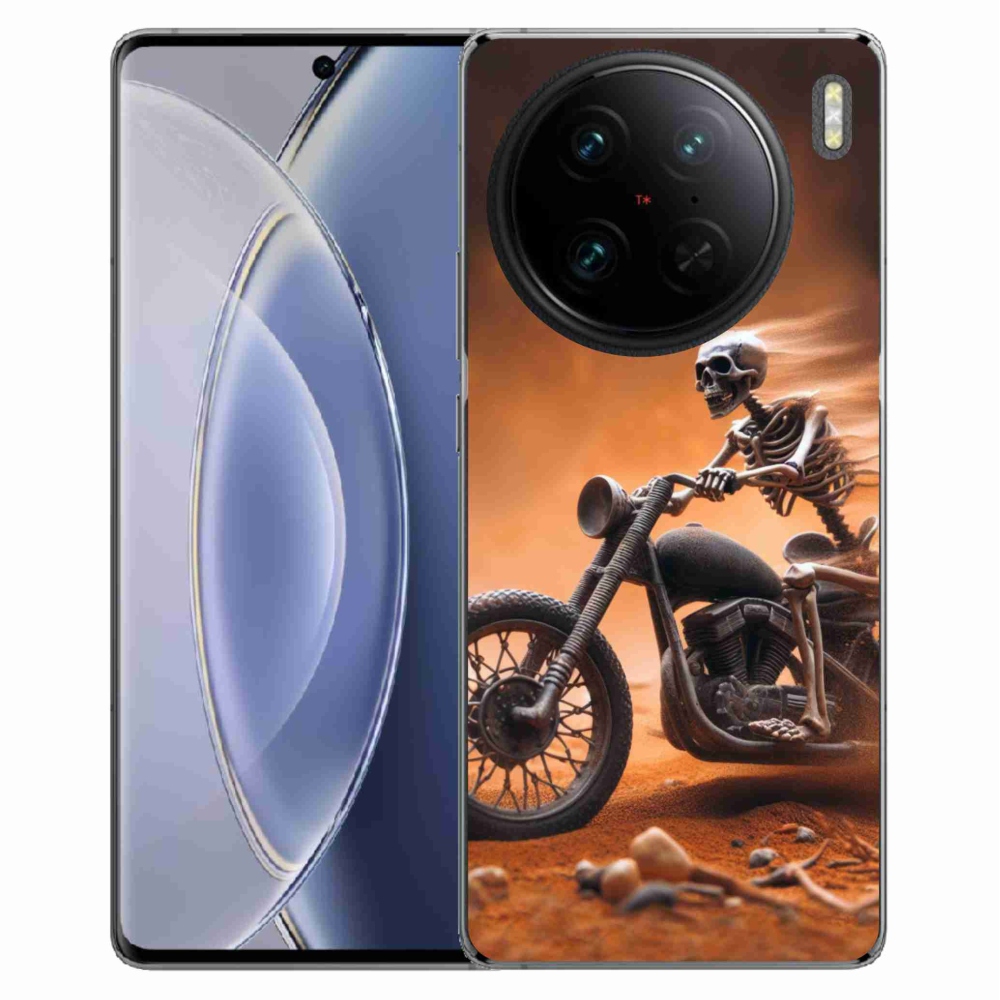 Gelový kryt mmCase na Vivo X90 Pro - kostra na motorce
