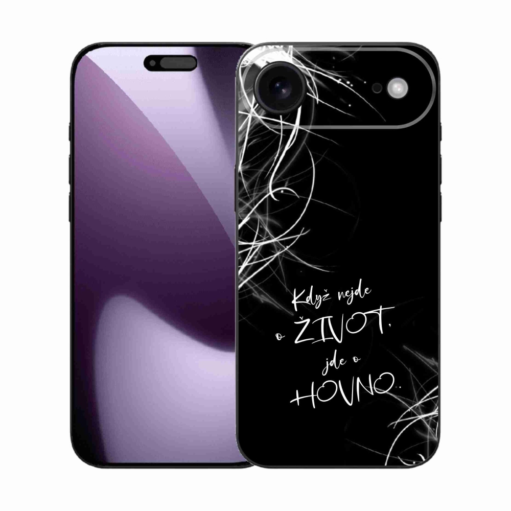 Gelový kryt mmCase na iPhone 17 Air - vtipný text 16 černé pozadí